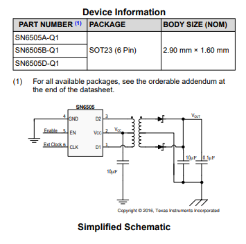 SN6505BQDBVRQ1 Wireless RF Module Driver PMIC SOT-23-6 1.56mA 2.25V ~ 5.5V