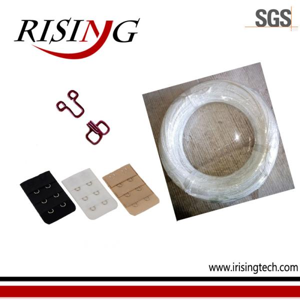 Quality 0.80mm  dyeable nylon coated wire, hook and eye wire for underwear for sale