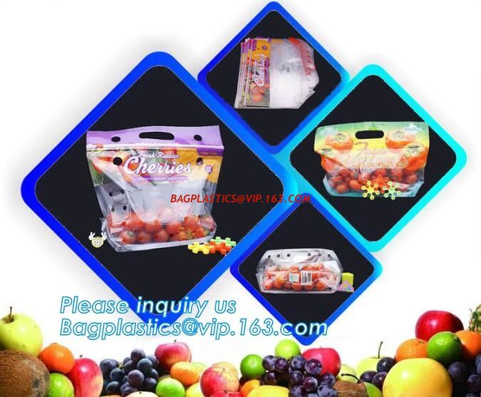 frozen food plastic packaging bag with slider zipper, pe zip lock bag with slider, slider ziplock perforated fresh grape