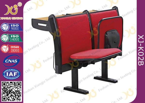 Quality Upholstery MDF Writing Table Lecture Hall Seating With Book Net / School Furniture for sale