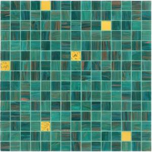China Good sale green mosaic with gold line 20mm glass mosaic mix pattern on sale
