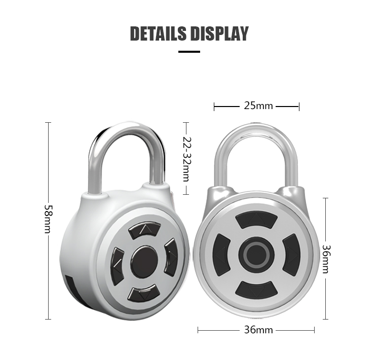 OEM Acceptable Led Light Display Keyless Smart Bluetooth Pad Lock