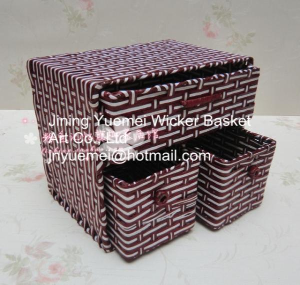 Quality rattan basket rattan furniture bookshelf drawer rattan storage holder rack layer for sale