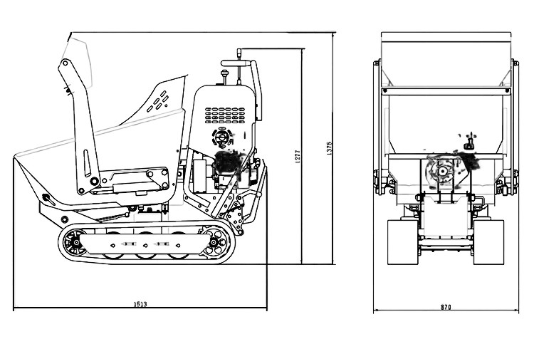 Integrated One Piece Self Loading Mini Dumper Crawler For Earthwork