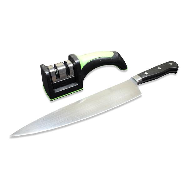 Household Two Step Knife Sharpener , Garden Knife Sharpener With Preset Sharpening Angle