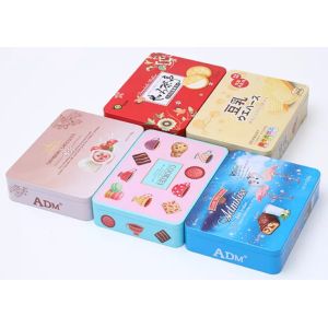 Buy cheap Medium Rectangular Candy Sweet Mooncake Cookie Tin Cans product