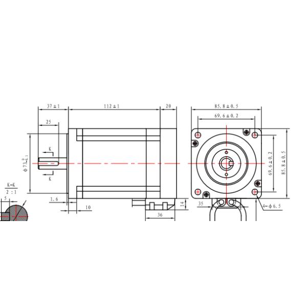 86X86mm NEMA 34 Closed Loop Motor HBS86H 8.5Nm 37mm Shaft 6A 3.24V DC