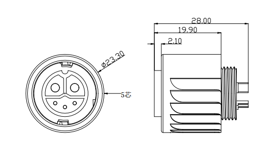 2-Pin E-Bike Connector — IP68 Waterproof Power Connector — Power Charging Plug and Socket with Self-Locking Function