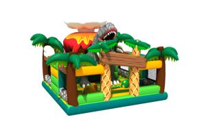 China Dinosaur Inflatable Fun Park Kids Playground Commercial Bouncer Jumping Castle With Slide on sale