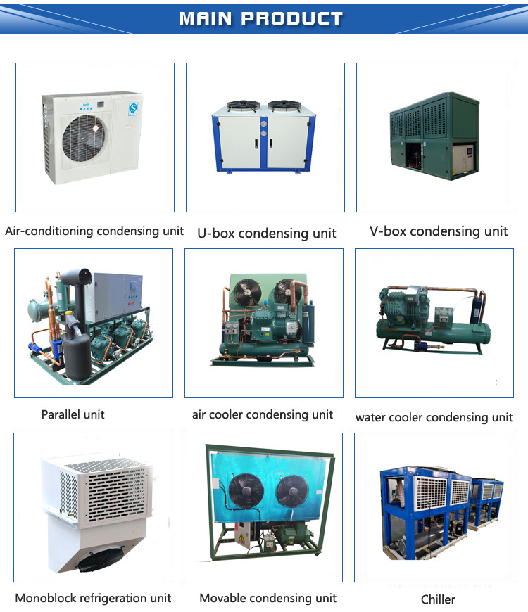 Semi Hermetic Refrigeration Condensing Unit Cooling System Piston Condensing Unit