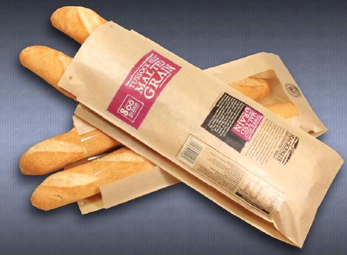 Window Eco-Friendly Customized Paper Bags Grip For Bread Packaging