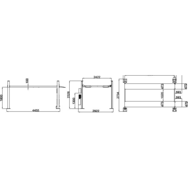 Four Columns Hydraulic Parking Lift 2 Level 4 Post Car Stacker