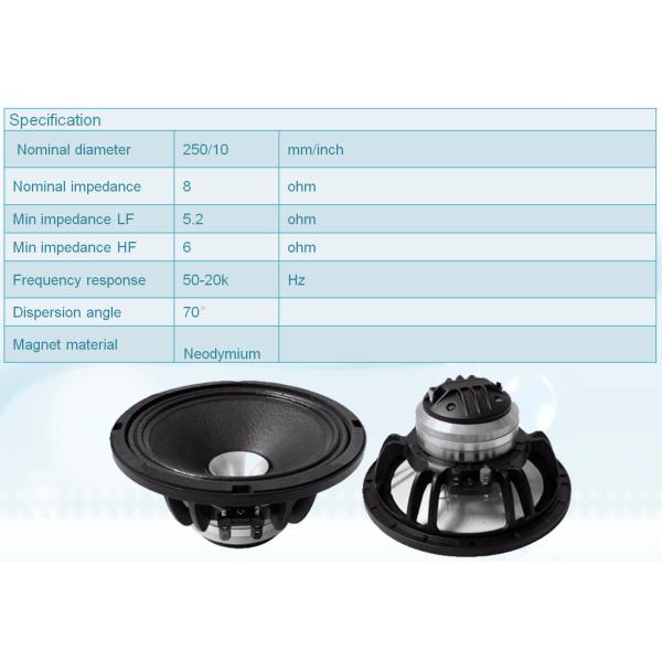 300W RMS 98dB 8ohm 10 Inches Neodymium Coaxial Speaker