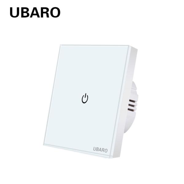 Quality UBARO 1gang Tempered Glass Touch Switch Panel 86*86mm 100-240VAC Input for sale