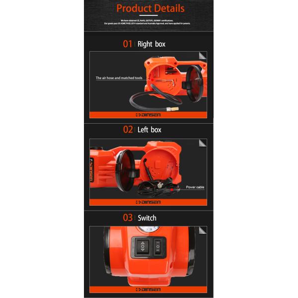 Car DC 12V Multi-Functional Electric Hydraulic Floor Jack with Inflating Pump,Design of current overload protection