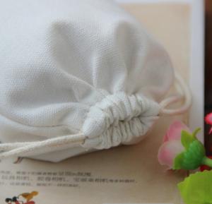 Buy cheap Bulk Printing Cotton Drawstring Bags , Logo Customized Canvas Drawstring Sack product