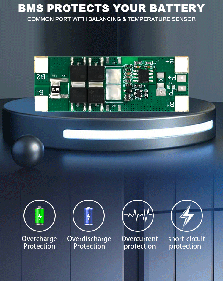 3S-24S Custom LiFePO4 BMS 12V-60V for Power Tools and EVs