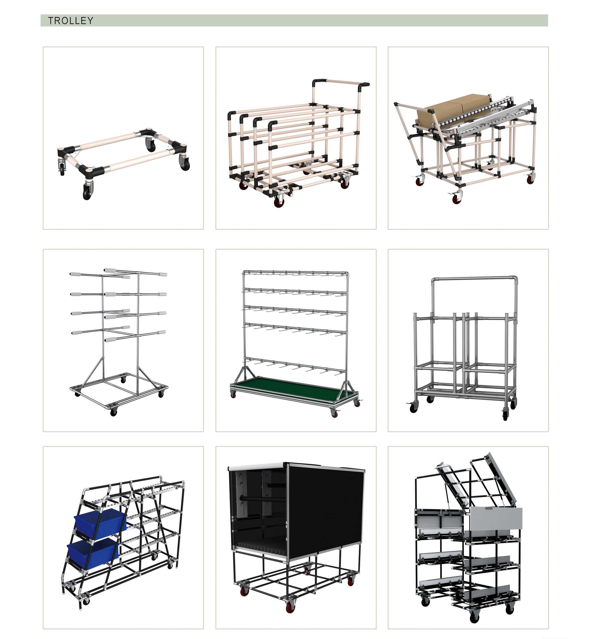 Assemble Lab Furniture ABS Coated Pipe , Lean Pipe System With Full Set Joint