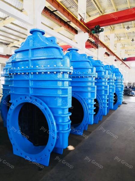 Sluice Worm Gear Gate Valve Ductile Iron Flange End Rubber Seat Valve