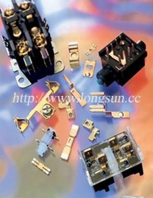Welding Machine Parts For Mini Circuit Breaker / Stamped Metal Parts With Silver Riveted