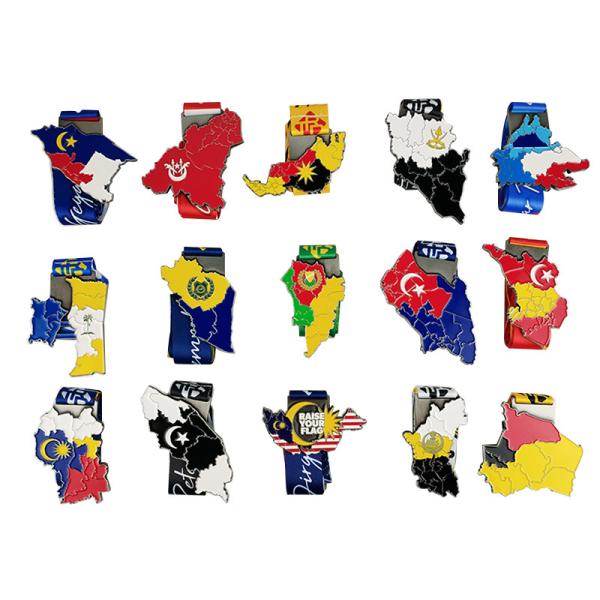 Quality Custom Map Zinc Alloy Soft Enamel Medals Meticulously Crafted for sale