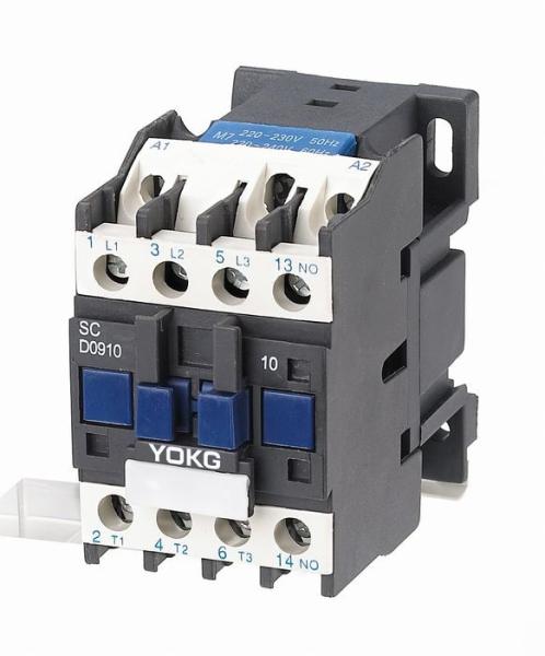 Quality Silver YOKG 20A 3 Pole AC Contactor SC09 - 12 690V Black IP20 for sale