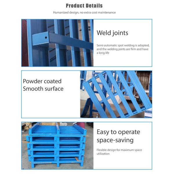 Stackable Heavy Duty Steel Sheet Metal Pallets Industrial Warehouse Storage Design