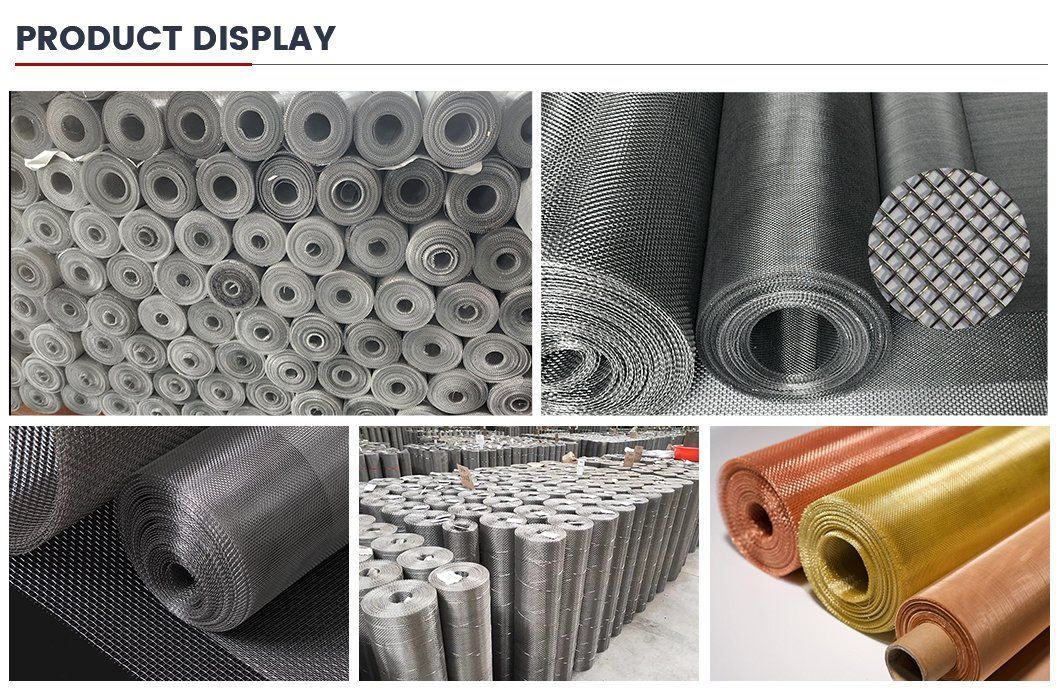Customizable 5 6 7 8 10 12 Mesh Stainless Steel Wire Mesh/Net/Filter Cloth Weave Stainless Steel Wire Mesh