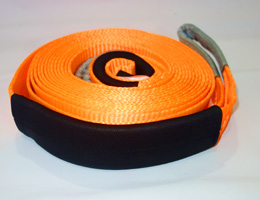 100mm Heavy Duty Tow Straps Reinforced Loops Nylon / Polyester Materials