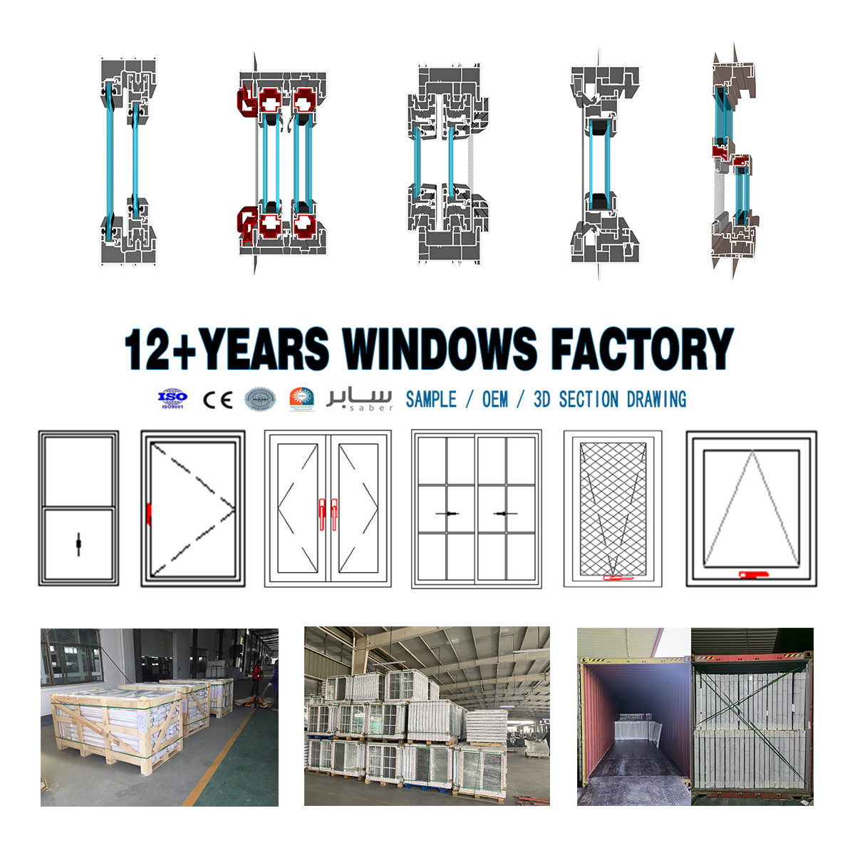 Double Insulating Glass UPVC Sliders Window Energy Saving And Environmental Protection