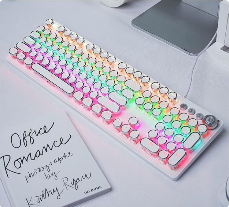Retro Punk Mechanical RGB Keyboard Cool Keyboard Ergonomic Design