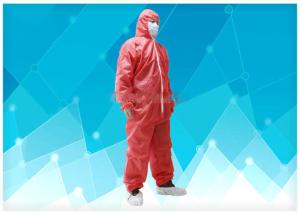 Silicone Free Disposable Protective Coverall Red Color High Structure Strength