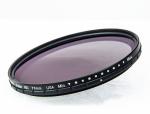 Black Frame Optical Glass Variable ND Filter , ND2-ND400 Adjustable ND Filter