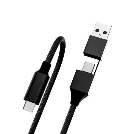 Type C To Type C 2 In 1 Data Transfer Cable Nylon Braided Usb A Male 20V/3A Fast