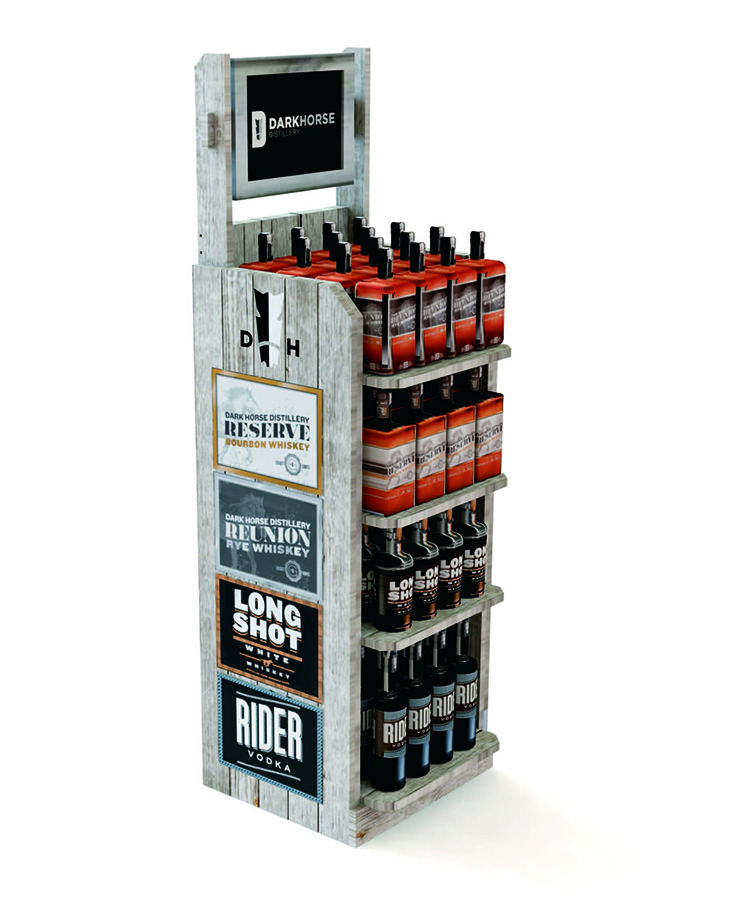 Hot Selling Supermarket Double-side Wine Bottle Display Rack Floor Wine Display Stand With Custom Logo