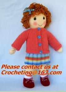 China Fashion & Popular Hand Made Crochet Knitted Girl Doll, panda, toy, cotton yarn custom toys on sale