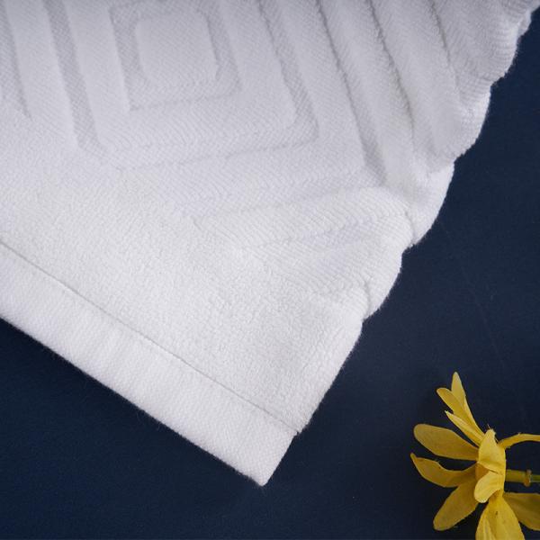 100% Cotton Hotel Bath Mat Jacquard Logo Compressed Disposable Quick Dry