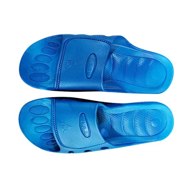 Quality Black Non Slip ESD SPU Antistatic Slippers For Work Lab Cleanroom for sale