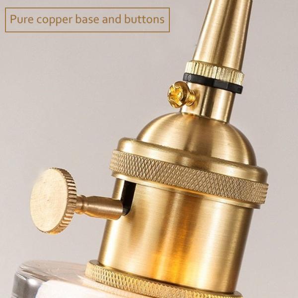 Retro Brass Industrial Length 23CM Glass Pendant Light For Restaurant