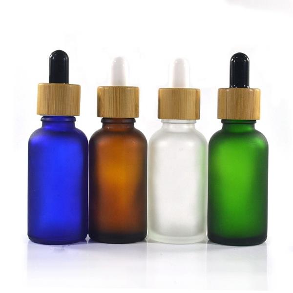 Quality 5ml 10ml 30ml 50ml 120ml Glass Dropper Bottle With Bamboo Collar for essential oil for sale