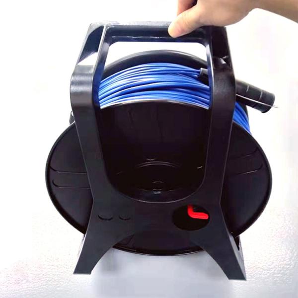 Quality Retractable Outdoor Broadcast TPU Communication Fiber Optic Drum Portable Cable Reel for sale