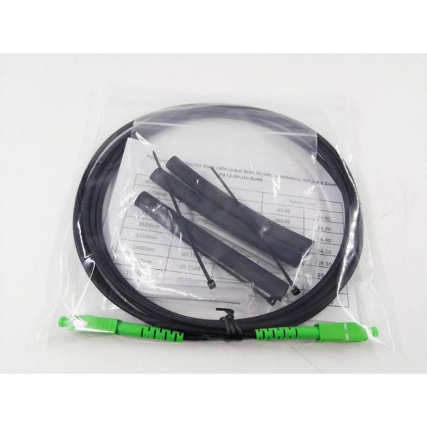 OFTK Fiber Optic Patch Leads 3.5mm Black LSZH Jacket SC/APC Connectors Heat Shrinkable