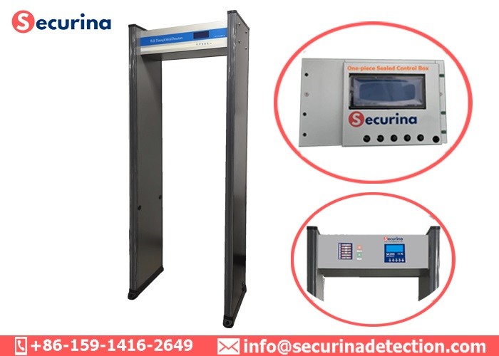 IR System Multi Zone Walk Through Metal Detector Gate With Both Sided LED