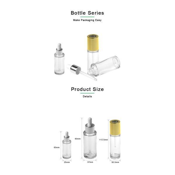 Empty PETG Dropper Bottle 10ml 30ml 40ml Essential Oil Bottle With Squeeze Tube Dropper