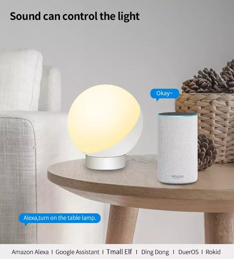 Tuya 12w Wifi Smart Table Lamp Wireless Voice Control RGB Dimmable Lamp