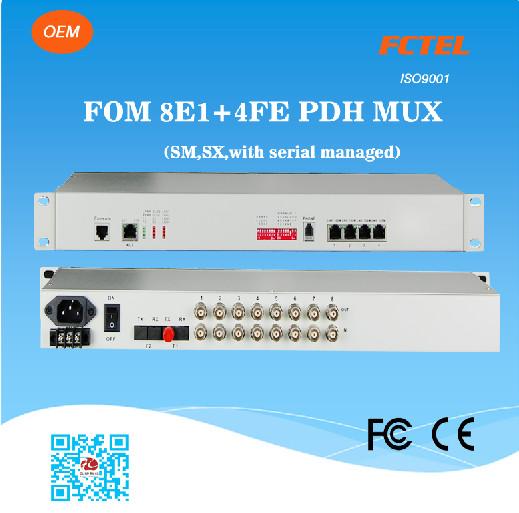 fiber optical modems of 10/100Mbps Ethernet and 8E1 fiber mux PDH multiplexer