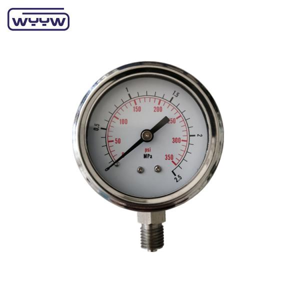 Quality 2.5" SS304 Oil Filled High Pressure Gauge Psi 2.5% 1.6% Accuracy for sale