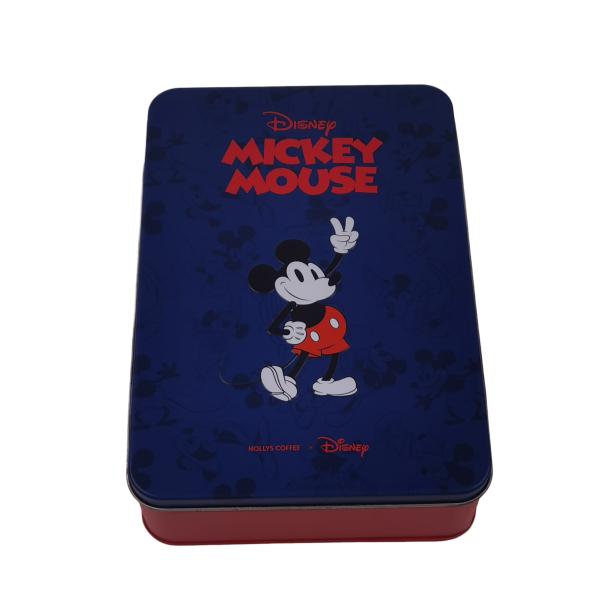 Quality Disney Certified Rectangular Metal Coffee Tin Box With Lid Offset CMYK printing for sale
