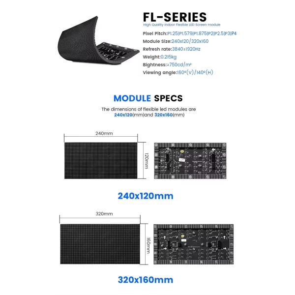 Original Type Flexible Soft Screen Vertical Indoor LED Display Screens for Wedding
