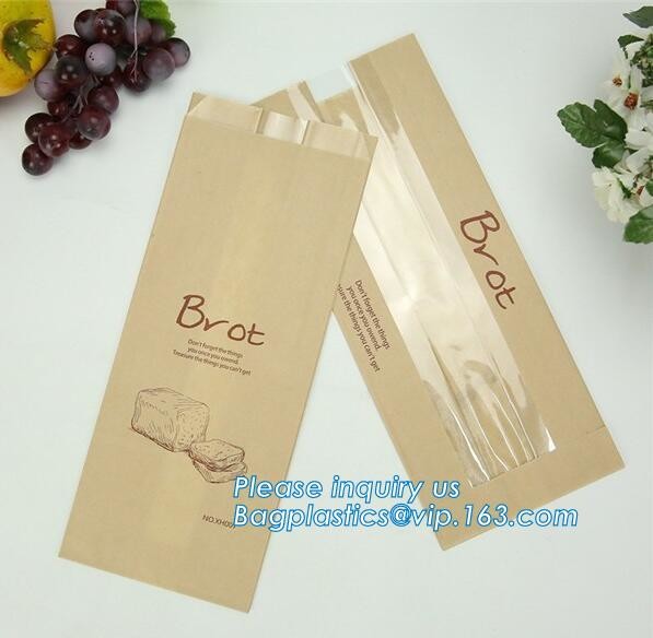Custom Printing Recycled Brown Kraft Paper Bags,Custom Printed Factory Glassine Paper Bread Small Brown Bag, bagease